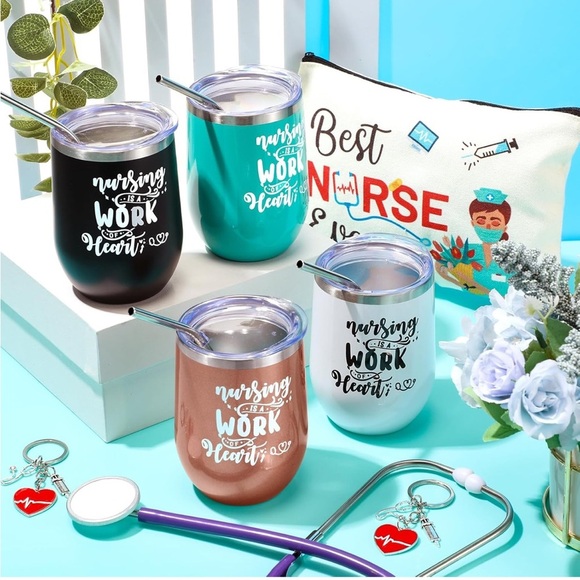 Other - New nurse theme tumblers with straws and gift bag set